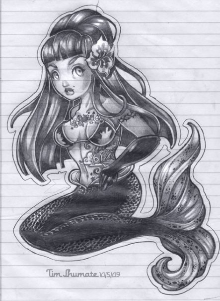 bettie page mermaid. #ettie page #mermaid #tattoo