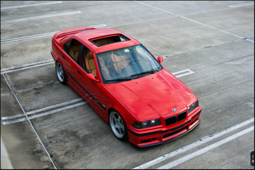 Bimmers Red BMW M3 E36 Sedan via carmonday 