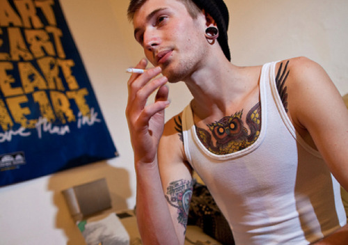 tags tattoo smoking smoke tattoos plugs cute guy cute boy boy with tattoos