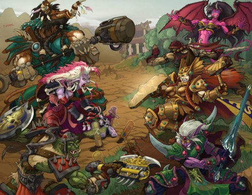 world of warcraft art horde. World of Warcraft Group Battle