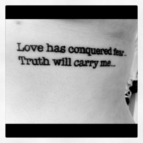 song lyric tattoos. Tattoo on my rib. Song lyric