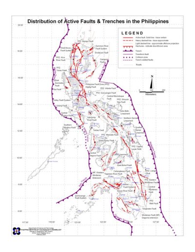 List Of Active Fault Lines In The Philippines Marikina Valley Fault (Montalban, San Mateo, Marikina, Pasig, Taguig, Muntinlupa, San Pedro, Binan, Carmona, Santa Rosa, Calamba, Tagaytay, Oriental Mindoro) Western Philippine Fault (Luzon Sea, Mindoro Strait, Panay Gulf, Sulu Sea) Eastern Philippine Fault (Philippine Sea) Southern of Mindanao Fault (Moro Gulf, Celebes Sea) Central Philippine Fault (Entire Ilocos Norte, Aurora, Quezon, Masbate, Eastern Leyte, Southern Leyte, Agusan Del Norte, Agusan Del Sur, Davao del Norte) Of these, the MARIKINA VALLEY FAULT poses the greatest danger because it cuts through all the modern and progressive portions of Manila such as Eastwood, Rockwell, Ortigas Center, Bonifacio Global City, Ayala Center, and Alabang. Also, the PhiVolcs people have warned that this fault line can move anytime because it is already “11 years late” for its movement. *The earthquake that destroyed Guinsaugon is the Central Philippine Fault*The 1990 earthquake that destroyed Central Luzon and Baguio is also the Central Philippine Fault. Read More→