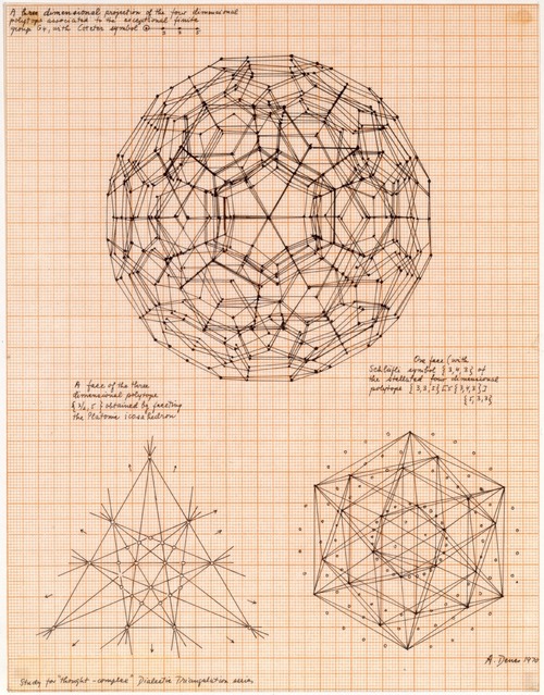 Agnes Denes Study for Thought Complex 1970 Ink on graph paper