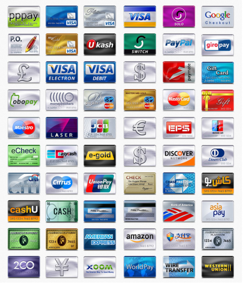 credit card icon set. The most complete credit card icon set » Design You Trust – Social design inspiration!
