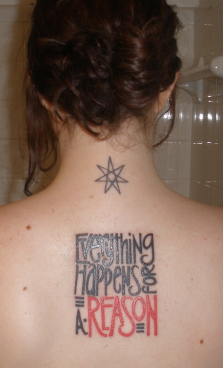 everything happens for reason tattoo. Chinese symbol for tattoo