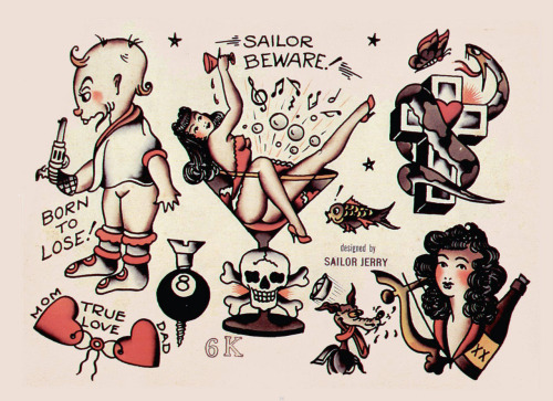 tagged as sailor jerry tattoo flash art Illustration man's ruin pinup
