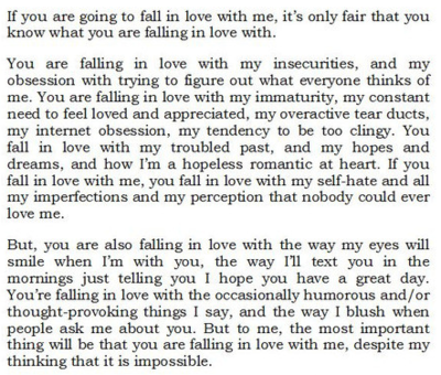 This is pretty much me. Minus the clingy bit. (Or am I clingy?) And the texting. And possibly the thought-provoking bit, too. Why are you dating me again? LOL, just kidding. :) ILY! ♥