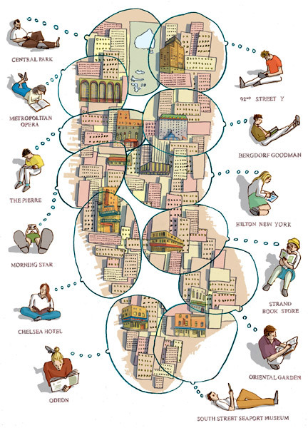 new york map city. [Going to] Literary New York