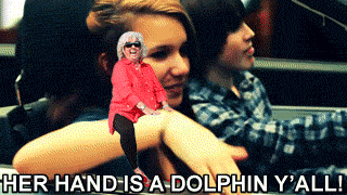 jxp:  Paula Deen riding a dolphin 