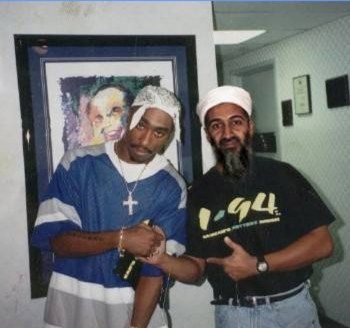 tupac osama picture. Damn Tupac been chilling with