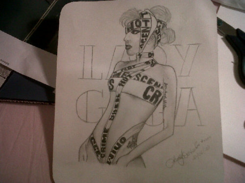 Lady Gaga Telephone drawing Did it a while ago