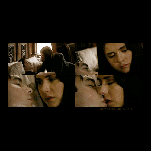 vampire diaries damon and elena kiss. Damon and Elena 2x22 “As I lay