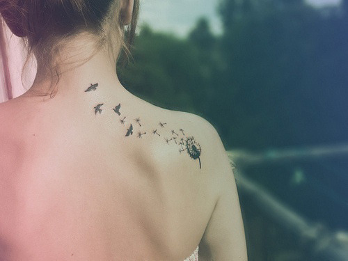 dandelion tattoo. dandeliontattooirdsbird