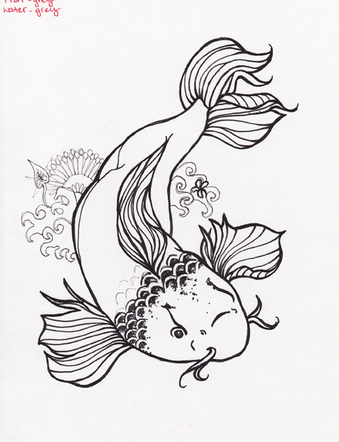 A koi fish sketch I kind of like it maybe I'll finish it