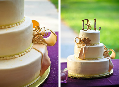  via Lori Robert 39s DIY Purple and Gold Wedding Real Weddings Bow Ties 