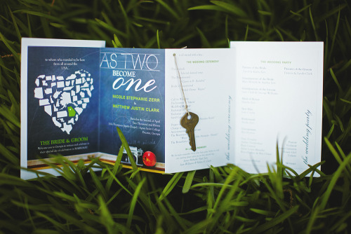 cute wedding program concept i love the key the heart made of states