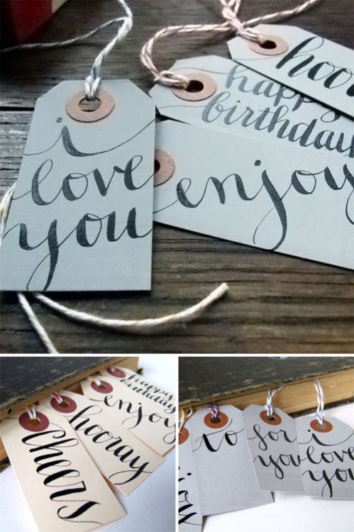 Pretty calligraphy gift tags Source papercravecom