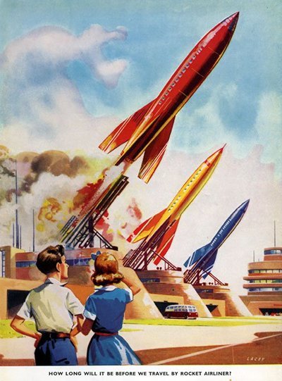 
How long will it be before we travel by rocket airliner?
