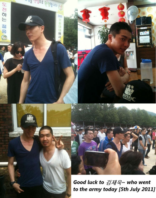 sami-rahman:

Good luck Kim Jae Wook/Kim Jae-Uck who enlisted in the army today with his manager~ <3