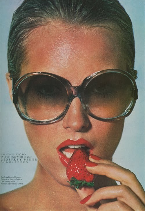 Geoffrey Beene sunglasses advertisement, 1977