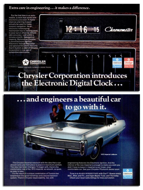 1973 Chrysler Imperial with a groundbreaking digital clock 