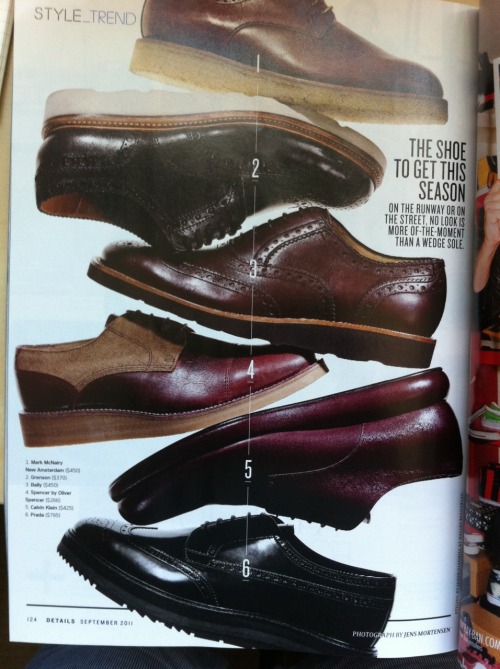 effortlessgent:  Exhibit A: why men’s fashion magazines aren’t always right. Wedge soles, for dudes? Are you serious?  hahaha.  SO TRUE.  i was stopped in my tracks by this spread in details - simply couldn&#8217;t believe how ugly these shoes are.
