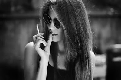 black and white, cigarette, girl, sunglasses - inspiring picture on Favim.com on We Heart It. http://weheartit.com/entry/13835774 