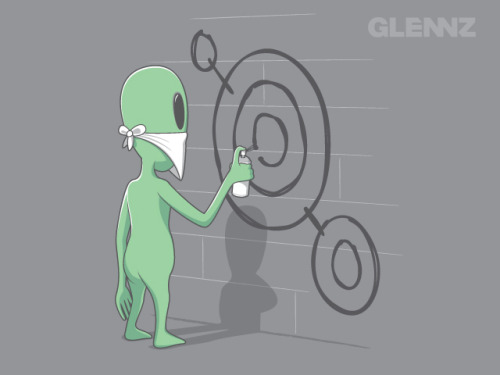 Alien Graffiti - Now Voting.   Watch illustration video  Visit Glennz Tees  | Twitter  | Facebook  | Flickr   | Behance  | Dribbble