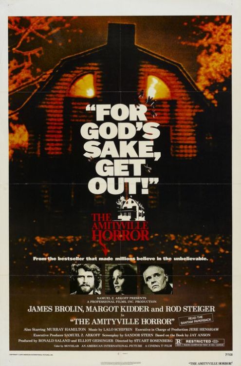 Month Of Horror:
4. The Amityville Horror, 1979Last year -mo and I watched the Ryan Reynolds remake, and tonight we watched this, we went all MST3K on it. Needless to say we enjoyed this version much more. The setting is great, the pacing seems slow at times but when something happens, holy shit does it happen! Reminded me of the style Hammer Films used around the 70s. The casting is pretty damn good and so is the acting.Admittedly both Margot Kidder and James Brolin hated the film and didn&#8217;t believe the Amityville story. They also went to the actual house as part of a publicity junket.Also note worthy, the similarities between The Shinning and The Amityville Horror are quite interesting.
