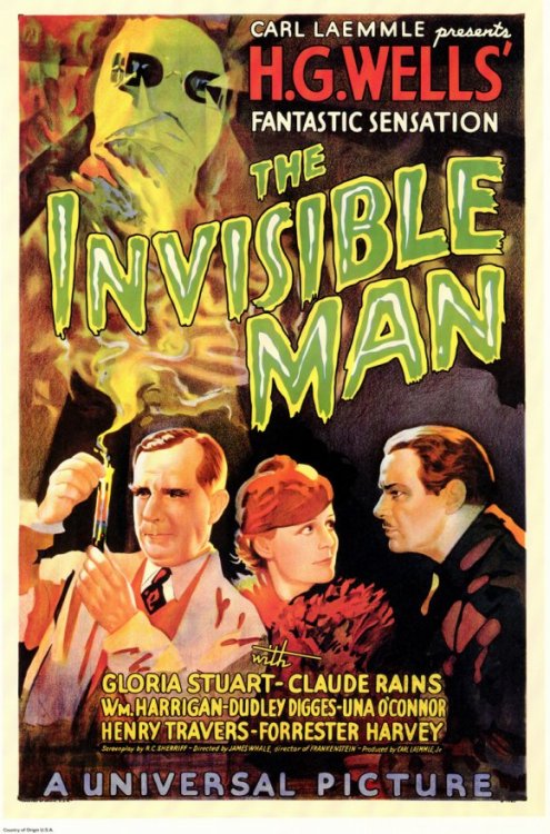 Month Of Horror:
9. The Invisible Man, 1933
The story is a bit weird, but it is great. The development of the character is amazing, from a tortured soul to a power crazed villain, he enjoys being bad just for the sake of being able to get away with it. One of the funniest of the Universal Monster movies. The screaming lady is annoying as hell, the incompetent cops and their laziness is hilarious and the suggestions of the towns people as the detective puts it: &#8220;some are good&#8230;and some are stupid&#8221;.
The special effects are great for its time, and I bet a lot of people in the movie theater were wondering how did they pulled it off.
Claude Rains was not the studio&#8217;s first choice to play the lead role in The Invisible Man. Boris Karloff was originally supposed to play the part, but withdrew after producer Carl Laemmle Jr. tried too many times to cut Karloff&#8217;s contractual salary.
