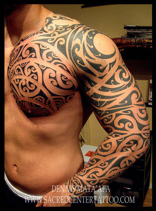 Tags sleeve chest tattoo