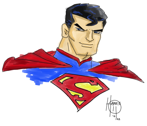 A portrait of the Man of Steel in his rebooted postAction suit