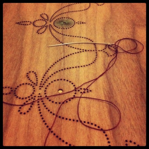 Embroidering my India inspired design&#8230; (Taken with instagram)