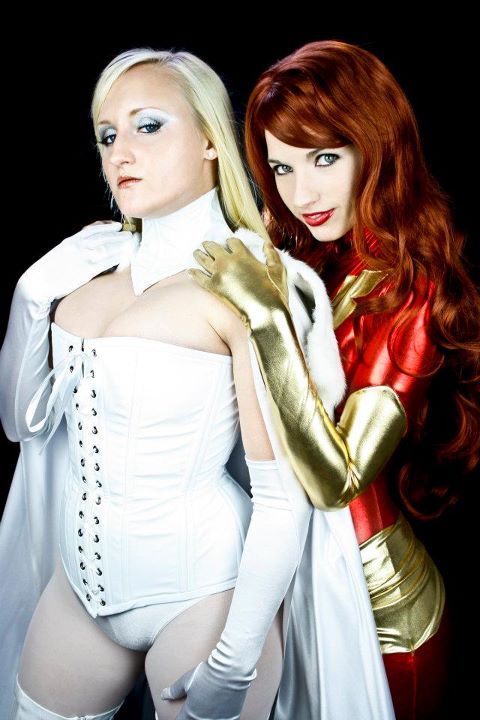 Diamond Dove and Phoenix as Emma Frost White Queen and Jean Grey Dark 
