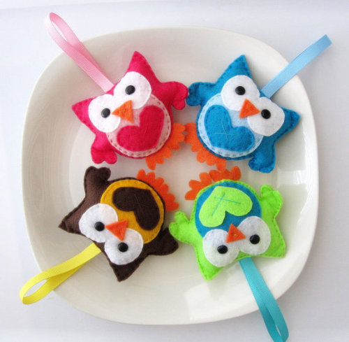 (via Owl Christmas Ornaments 3 Owl Toy set perfect as a by Mariapalito)