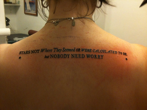 tattoo quote ideas. tattoo quote ideas. quietbabylon: The quote is from a 1919 New York Times 
