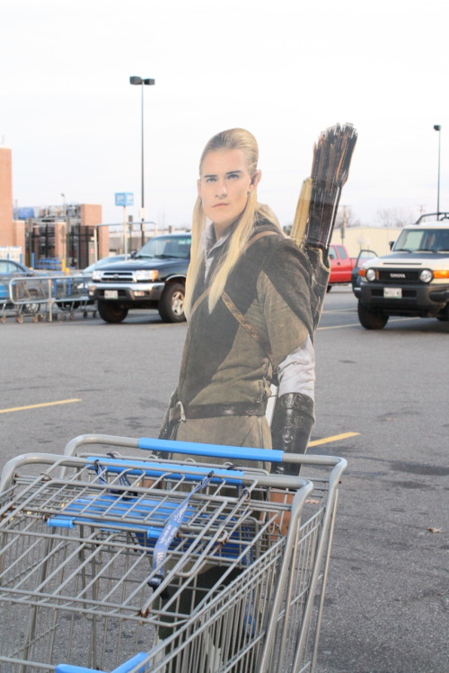 Legolas brings an old ladies cart inside for her. What a nice little elf!!