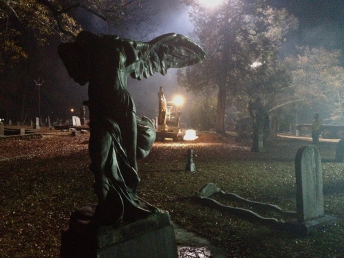 Night shoot in an Atlanta cemetery. Something scary&#8217;s going down&#8230;