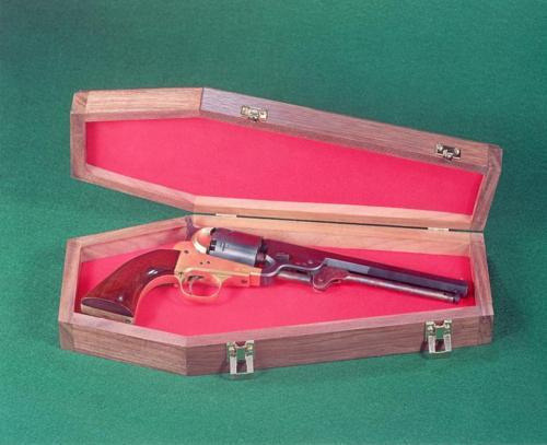 Revolver in miniature casket