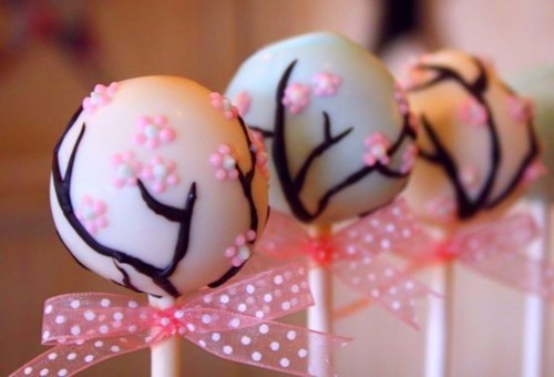 sorority sweets cherry blossom cake pops via fairycandles 