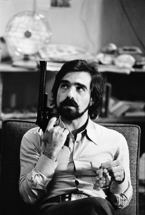  Martin Scorsese behind the scenes (Taxi Driver) Photographed by Steve Schapiro. 