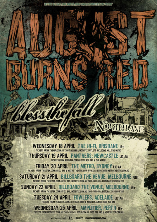 Watch them with August Burns Red on their Australian Tour in April