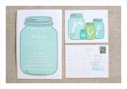 Mason Jar Free Printable Wedding Invitations Templates