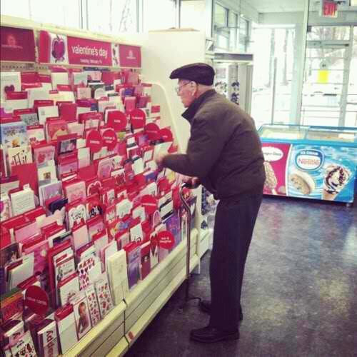 ohjeeezmissy:  lefanatiquedehockey:  staypozitive: “So today I was in Hallmark buying my mom a Happy Birthday card when I noticed this old man standing in front of the Valentines card section contemplating which one to get. I decide to go over and I ask him “Are you getting a Valentine’s Day for your wife?” in which he replies ‘No my wife died 3 years ago from breast cancer but I still buy her roses and a card and bring them to her grave to prove to her that she was the only one that will ever have my heart.”   oh my god this is so sweet &lt;3 