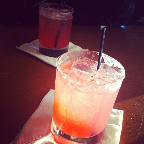 Girl talk=pink drink and sugar rim.  (Taken with instagram)