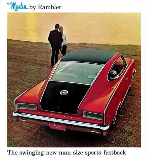 The swinging new man-size sports-fastback 
Marlin by Rambler, 1965