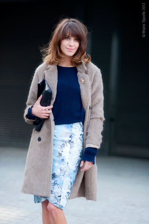 Alexa Chung, leaving the Erdem show, held at the White Cube gallery in Bermondsey.