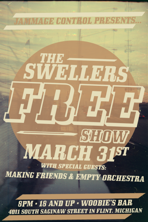 It&#8217;s time we do something special. We&#8217;ve decided to play a FREE show in our hometown Flint, MI.<br />
WSG/ Making Friends (feat. ex-Swellers member, Garrett Burgett) and Empty Orchestra (feat. ex-Swellers member, Lance Nelson).<br />
@ Woobie’s Bar, 4011 S. Saginaw, Flint Michigan, 18+ Doors open 8pm. <br />
RSVP here: http://www.facebook.com/events/321307851249725/