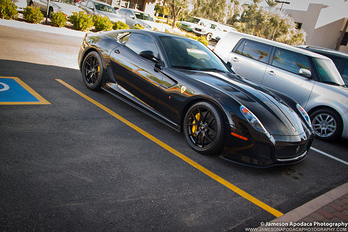 Black on black Ferrari 599 GTO Photo by Jameson Apodaca via 