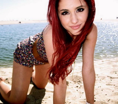 Tagged Ariana Grande cute red hair redhead beach 